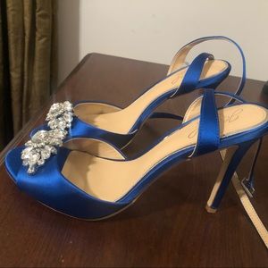 Jeweled Badgley Mischka Blue Shoes